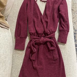 Red/purple long sleeve dress